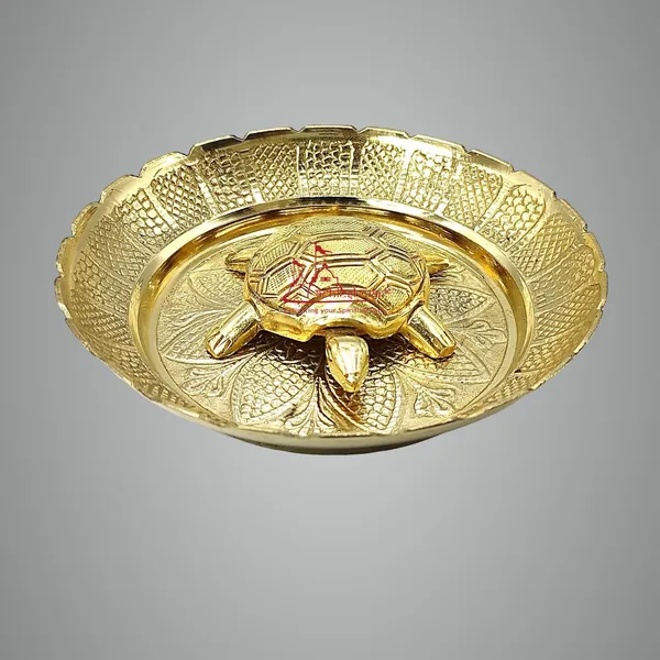 Vastu_Feng_Shui_Designer_Brass_Tortoise_With_Plate_For_Career_Opportunities_And_Good_Luck_Metal_Kachua_Plate_Handicraft_Decor_Gift_Items_For_Home_&_Office_Housewarming_7_Cm