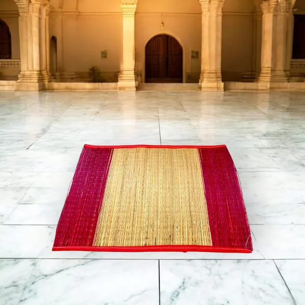 Hand_Made_Kusha_Grass_Aasan_For_Pooja_(Multicolour)_-Perfect_For_Pooja/Yoga/Meditation/Home_And_Office_Use_44X56_Cm_Daab_Aasan/Assorted_Colours