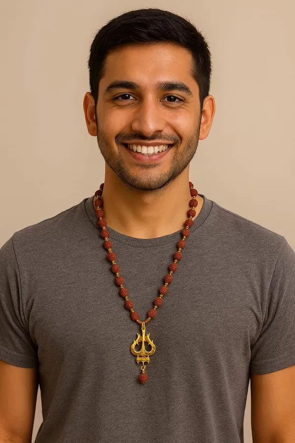 Rudraksha_Mala_Necklace_with_Trishool_Pendant,_Natural_Brown_Beads_with_Gold-Toned_Accents,_Spiritual_Protection_Jewellery