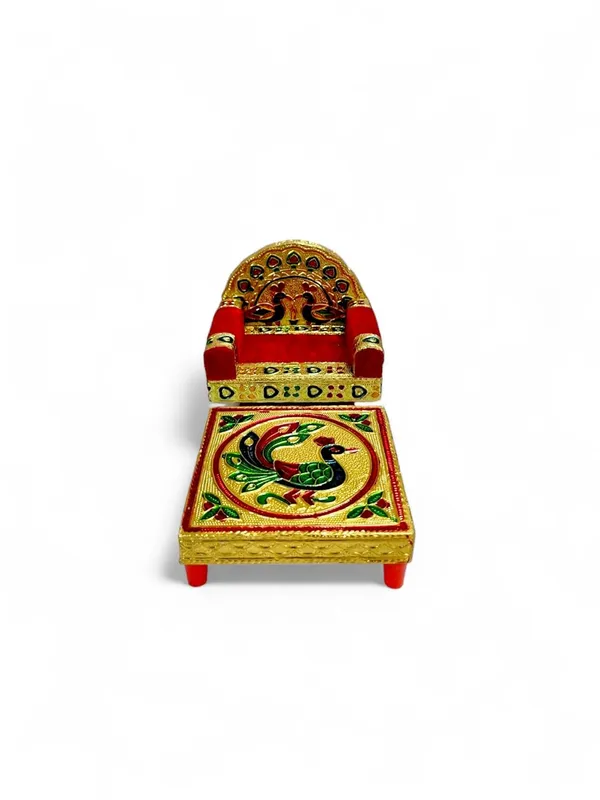 Handicraft_Meenakari_Wooden_Chowki_Puja_Bajot_With_Laddu_Gopal_Singhasan_For_Home,_Office_Decor_&_Puja_(Size_3_Inch)
