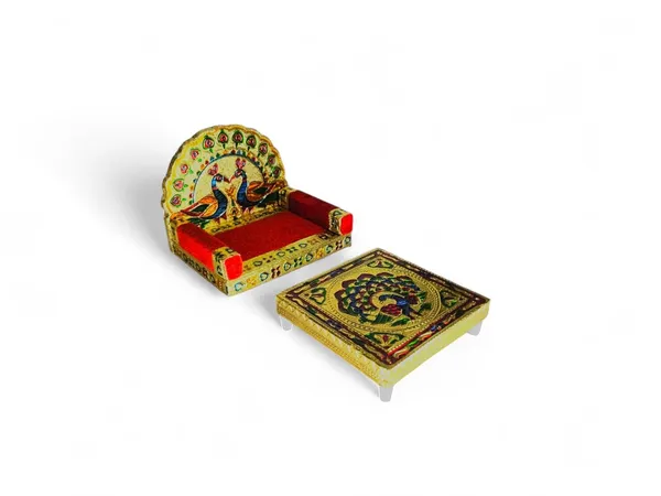 Handicraft_Meenakari_Wooden_Chowki_Puja_Bajot_With_Laddu_Gopal_Singhasan_For_Home,_Office_Decor_&_Puja_(Size_6_Inch)
