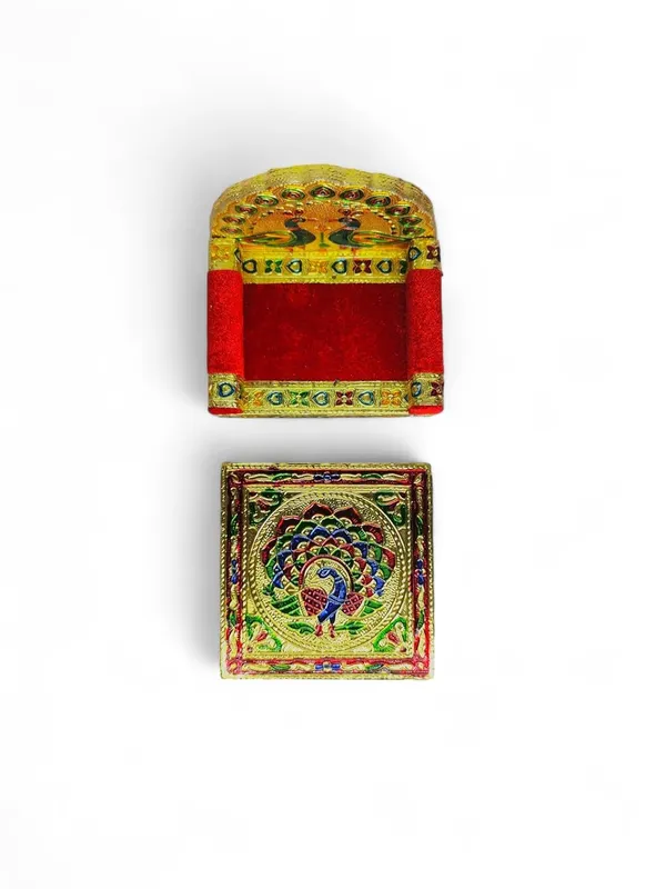 Handicraft_Meenakari_Wooden_Chowki_Puja_Bajot_With_Laddu_Gopal_Singhasan_For_Home,_Office_Decor_&_Puja_(Size_6_Inch)