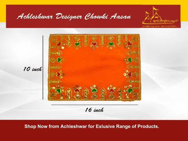 Designer_Velvet_Embroidered_Pooja_Aasan_Cloth_10X16_Inch_Orange_|_Chowki_Aasan_For_God_Idol_|_Mandir_Table_Altar_Cover_For_Temple,_Puja_Shelf,_Diwali_Decoration_Pack_0F_1