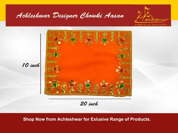 Designer_Velvet_Embroidered_Pooja_Aasan_Cloth_10X20_Inch_Orange_|_Chowki_Aasan_For_God_Idol_|_Mandir_Table_Altar_Cover_For_Temple,_Puja_Shelf,_Diwali_Decoration_Pack_0F_1