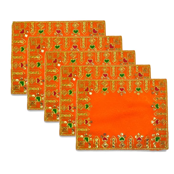 Designer_Velvet_Embroidered_Pooja_Aasan_Cloth_12X15_Inch_Orange_|_Chowki_Aasan_For_God_Idol_|_Mandir_Table_Altar_Cover_For_Temple,_Puja_Shelf,_Diwali_Decoration_Pack_0F_5