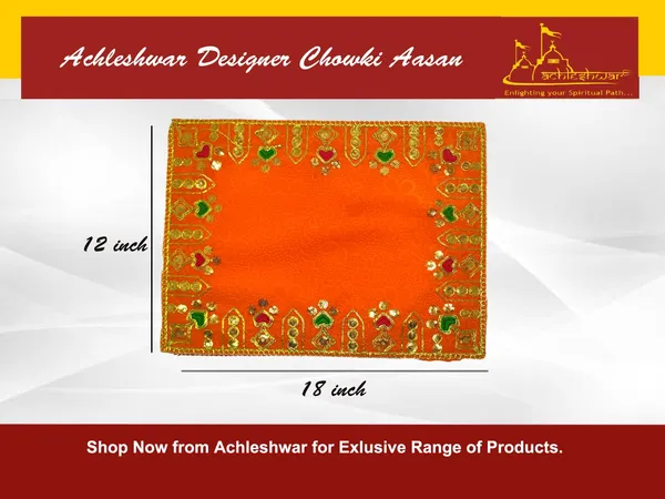 Designer_Velvet_Embroidered_Pooja_Aasan_Cloth_12X18_Inch_Orange_|_Chowki_Aasan_For_God_Idol_|_Mandir_Table_Altar_Cover_For_Temple,_Puja_Shelf,_Diwali_Decoration_Pack_0F_1