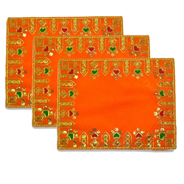 Designer_Velvet_Embroidered_Pooja_Aasan_Cloth_12X18_Inch_Orange_|_Chowki_Aasan_For_God_Idol_|_Mandir_Table_Altar_Cover_For_Temple,_Puja_Shelf,_Diwali_Decoration_Pack_0F_3
