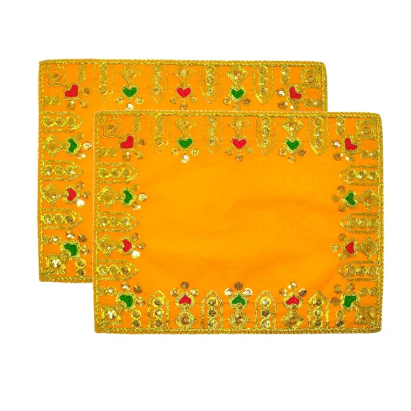 Designer_Velvet_Embroidered_Pooja_Aasan_Cloth_13X19_Inch_Yellow_|_Chowki_Aasan_For_God_Idol_|_Mandir_Table_Altar_Cover_For_Temple,_Puja_Shelf,_Diwali_Decoration_Pack_0F_2