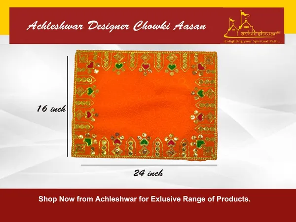 Designer_Velvet_Embroidered_Pooja_Aasan_Cloth_16X24_Inch_Orange_|_Chowki_Aasan_For_God_Idol_|_Mandir_Table_Altar_Cover_For_Temple,_Puja_Shelf,_Diwali_Decoration_Pack_0F_2