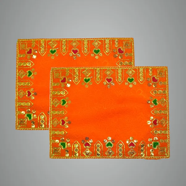 Designer_Velvet_Embroidered_Pooja_Aasan_Cloth_16X24_Inch_Orange_|_Chowki_Aasan_For_God_Idol_|_Mandir_Table_Altar_Cover_For_Temple,_Puja_Shelf,_Diwali_Decoration_Pack_0F_2