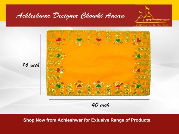 Designer_Velvet_Embroidered_Pooja_Aasan_Cloth_16X40_Inch_Yellow_|_Chowki_Aasan_For_God_Idol_|_Mandir_Table_Altar_Cover_For_Temple,_Puja_Shelf,_Diwali_Decoration_Pack_0F_2