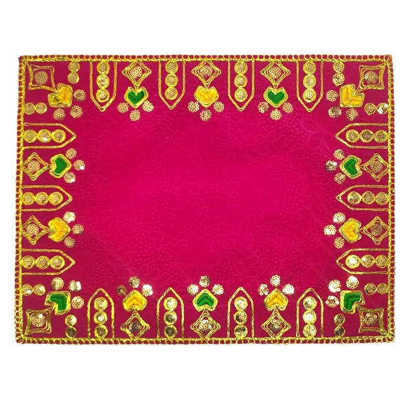 Designer_Velvet_Embroidered_Pooja_Aasan_Cloth_30X40_Inch_Pink_|_Chowki_Aasan_For_God_Idol_|_Mandir_Table_Altar_Cover_For_Temple,_Puja_Shelf,_Diwali_Decoration_Pack_0F_1