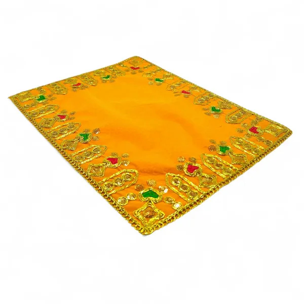 Designer_Velvet_Embroidered_Pooja_Aasan_Cloth_30X40_Inch_Yellow_|_Chowki_Aasan_For_God_Idol_|_Mandir_Table_Altar_Cover_For_Temple,_Puja_Shelf,_Diwali_Decoration_Pack_0F_1