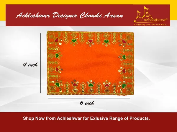 Designer_Velvet_Embroidered_Pooja_Aasan_Cloth_4X6_Inch_Orange_|_Chowki_Aasan_For_God_Idol_|_Mandir_Table_Altar_Cover_For_Temple,_Puja_Shelf,_Diwali_Decoration_Pack_0F_1