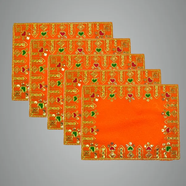 Designer_Velvet_Embroidered_Pooja_Aasan_Cloth_4X6_Inch_Orange_|_Chowki_Aasan_For_God_Idol_|_Mandir_Table_Altar_Cover_For_Temple,_Puja_Shelf,_Diwali_Decoration_Pack_0F_5