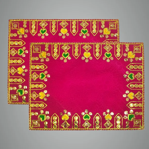 Designer_Velvet_Embroidered_Pooja_Aasan_Cloth_4X6_Inch_Pink_|_Chowki_Aasan_For_God_Idol_|_Mandir_Table_Altar_Cover_For_Temple,_Puja_Shelf,_Diwali_Decoration_Pack_0F_2