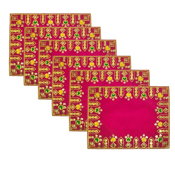 Pink_Pack_0F_6_Velvet_Embroidered_Pooja_Aasan_Cloth_|_4X6_Inch_|_Chowki_Aasan_For_God_Idol_|_Mandir_Table_Altar_Cover_|_For_Temple,_Puja_Shelf,_Diwali_Decoration