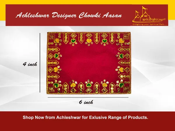 Designer_Velvet_Embroidered_Pooja_Aasan_Cloth_4X6_Inch_Red_|_Chowki_Aasan_For_God_Idol_|_Mandir_Table_Altar_Cover_For_Temple,_Puja_Shelf,_Diwali_Decoration_Pack_0F_3
