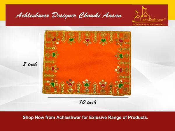 Designer_Velvet_Embroidered_Pooja_Aasan_Cloth_8X10_Inch_Orange_|_Chowki_Aasan_For_God_Idol_|_Mandir_Table_Altar_Cover_For_Temple,_Puja_Shelf,_Diwali_Decoration_Pack_0F_3