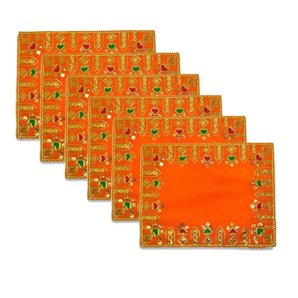 Designer_Velvet_Embroidered_Pooja_Aasan_Cloth_8X10_Inch_Orange_|_Chowki_Aasan_For_God_Idol_|_Mandir_Table_Altar_Cover_For_Temple,_Puja_Shelf,_Diwali_Decoration_Pack_0F_6