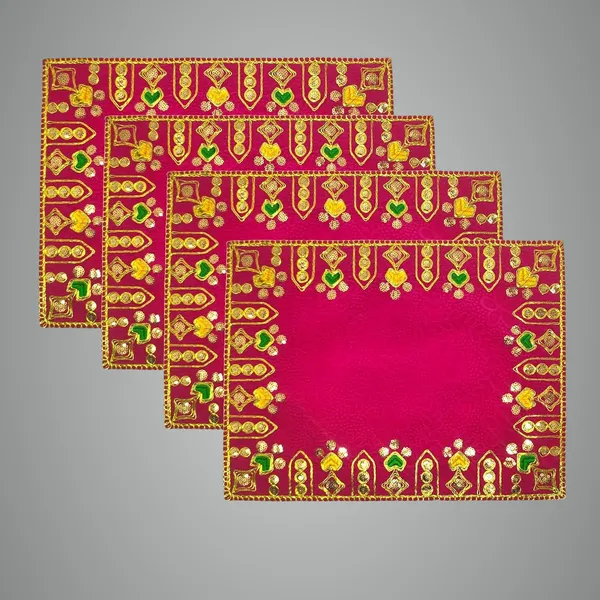 Designer_Velvet_Embroidered_Pooja_Aasan_Cloth_8X10_Inch_Pink_|_Chowki_Aasan_For_God_Idol_|_Mandir_Table_Altar_Cover_For_Temple,_Puja_Shelf,_Diwali_Decoration_Pack_0F_4