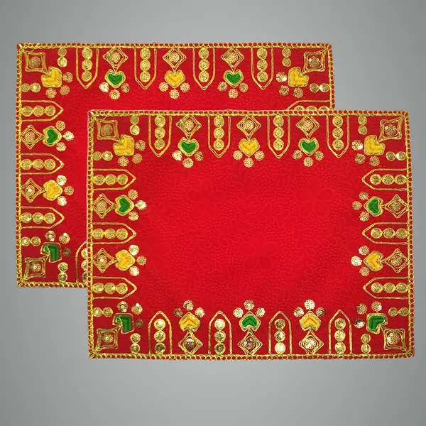 Designer_Velvet_Embroidered_Pooja_Aasan_Cloth_9X12_Inch_Red_|_Chowki_Aasan_For_God_Idol_|_Mandir_Table_Altar_Cover_For_Temple,_Puja_Shelf,_Diwali_Decoration_Pack_0F_2