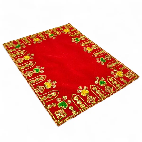 Designer_Velvet_Embroidered_Pooja_Aasan_Cloth_9X12_Inch_Red_|_Chowki_Aasan_For_God_Idol_|_Mandir_Table_Altar_Cover_For_Temple,_Puja_Shelf,_Diwali_Decoration_Pack_0F_5