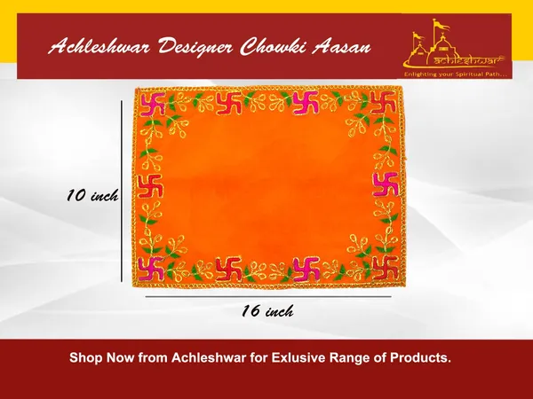 Designer_Velvet_Embroidered_Pooja_Aasan_Cloth_10X16_Inch_Orange_|_Chowki_Aasan_For_God_Idol_|_Mandir_Table_Altar_Cover_For_Temple,_Puja_Shelf,_Diwali_Decoration_Pack_0F_2