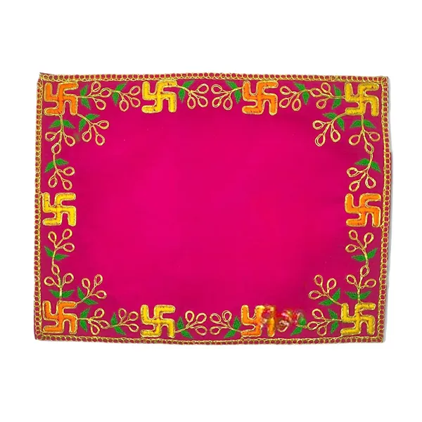 Designer_Velvet_Embroidered_Pooja_Aasan_Cloth_10X16_Inch_Pink_|_Chowki_Aasan_For_God_Idol_|_Mandir_Table_Altar_Cover_For_Temple,_Puja_Shelf,_Diwali_Decoration_Pack_0F_1