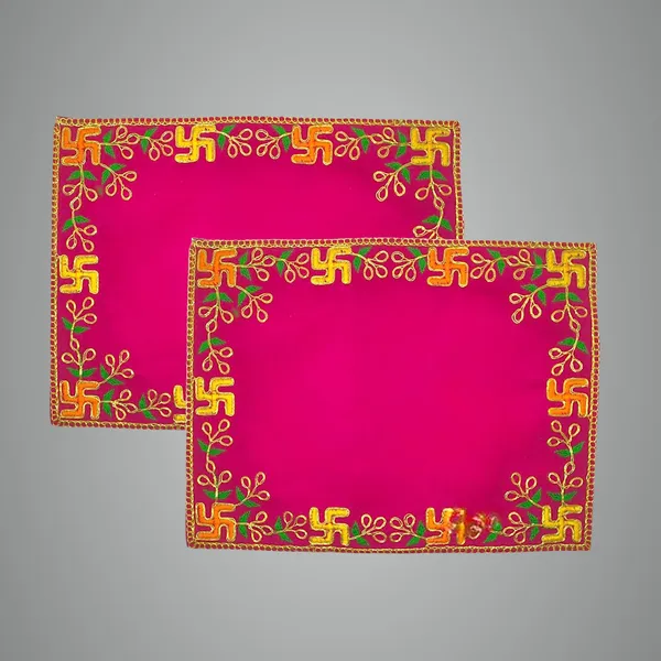 Designer_Velvet_Embroidered_Pooja_Aasan_Cloth_10X20_Inch_Pink_|_Chowki_Aasan_For_God_Idol_|_Mandir_Table_Altar_Cover_For_Temple,_Puja_Shelf,_Diwali_Decoration_Pack_0F_2