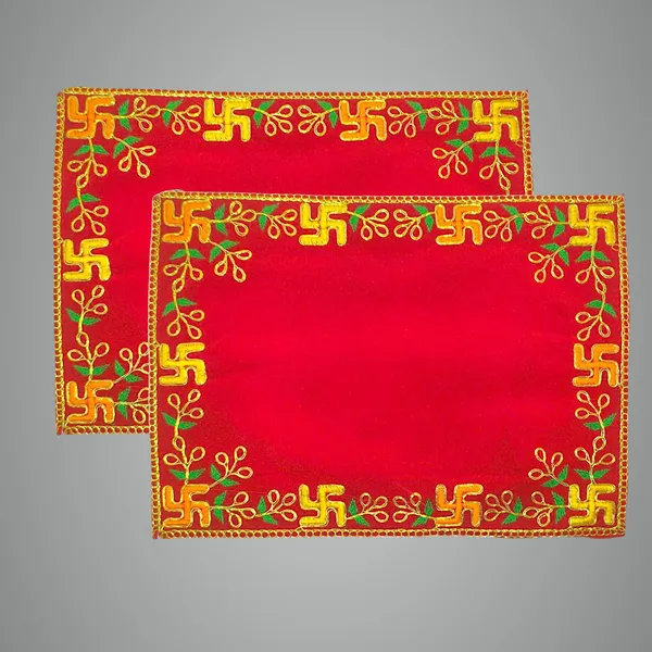 Designer_Velvet_Embroidered_Pooja_Aasan_Cloth_12X40_Inch_Red_|_Chowki_Aasan_For_God_Idol_|_Mandir_Table_Altar_Cover_For_Temple,_Puja_Shelf,_Diwali_Decoration_Pack_0F_2