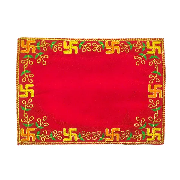 Designer_Velvet_Embroidered_Pooja_Aasan_Cloth_12X40_Inch_Red_|_Chowki_Aasan_For_God_Idol_|_Mandir_Table_Altar_Cover_For_Temple,_Puja_Shelf,_Diwali_Decoration_Pack_0F_1