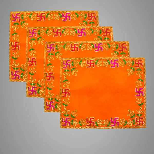 Designer_Velvet_Embroidered_Pooja_Aasan_Cloth_12X18_Inch_Orange_|_Chowki_Aasan_For_God_Idol_|_Mandir_Table_Altar_Cover_For_Temple,_Puja_Shelf,_Diwali_Decoration_Pack_0F_4