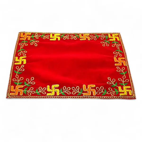 Designer_Velvet_Embroidered_Pooja_Aasan_Cloth_12X18_Inch_Red_|_Chowki_Aasan_For_God_Idol_|_Mandir_Table_Altar_Cover_For_Temple,_Puja_Shelf,_Diwali_Decoration_Pack_0F_3