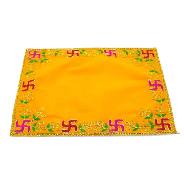 Designer_Velvet_Embroidered_Pooja_Aasan_Cloth_13X19_Inch_Yellow_|_Chowki_Aasan_For_God_Idol_|_Mandir_Table_Altar_Cover_For_Temple,_Puja_Shelf,_Diwali_Decoration_Pack_0F_1