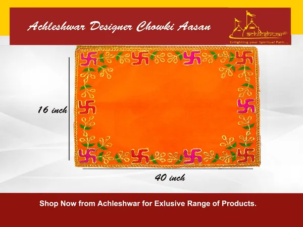 Designer_Velvet_Embroidered_Pooja_Aasan_Cloth_16X40_Inch_Orange_|_Chowki_Aasan_For_God_Idol_|_Mandir_Table_Altar_Cover_For_Temple,_Puja_Shelf,_Diwali_Decoration_Pack_0F_3