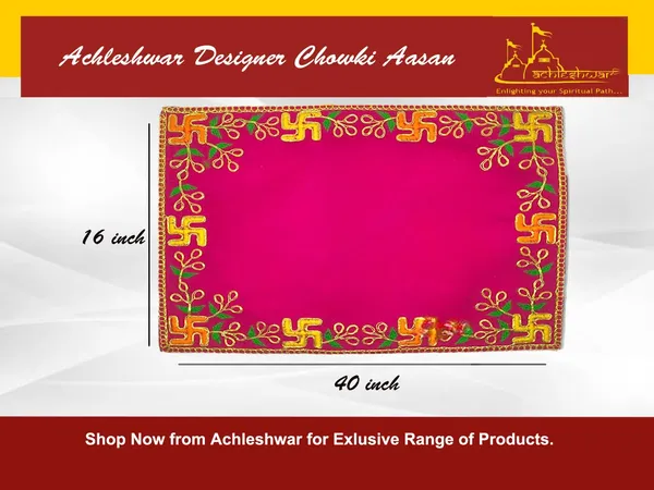 Designer_Velvet_Embroidered_Pooja_Aasan_Cloth_16X40_Inch_Pink_|_Chowki_Aasan_For_God_Idol_|_Mandir_Table_Altar_Cover_For_Temple,_Puja_Shelf,_Diwali_Decoration_Pack_0F_2