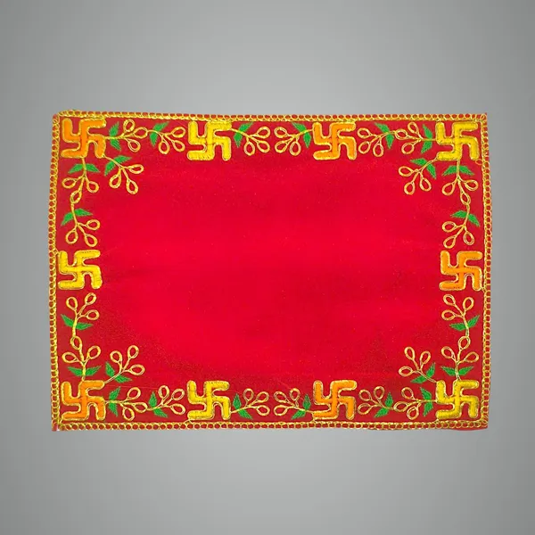 Designer_Velvet_Embroidered_Pooja_Aasan_Cloth_16X40_Inch_Red_|_Chowki_Aasan_For_God_Idol_|_Mandir_Table_Altar_Cover_For_Temple,_Puja_Shelf,_Diwali_Decoration_Pack_0F_1