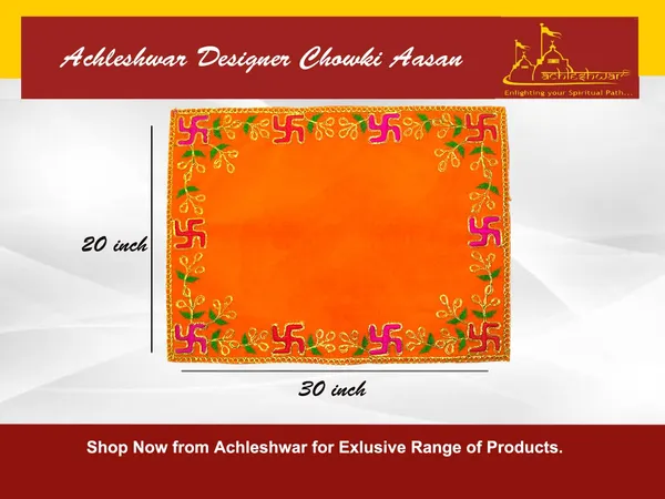 Designer_Velvet_Embroidered_Pooja_Aasan_Cloth_20X30_Inch_Orange_|_Chowki_Aasan_For_God_Idol_|_Mandir_Table_Altar_Cover_For_Temple,_Puja_Shelf,_Diwali_Decoration_Pack_0F_2