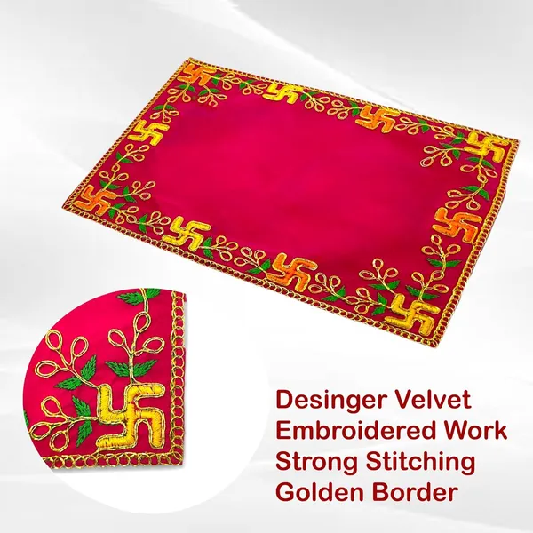 Designer_Velvet_Embroidered_Pooja_Aasan_Cloth_20X30_Inch_Pink_|_Chowki_Aasan_For_God_Idol_|_Mandir_Table_Altar_Cover_For_Temple,_Puja_Shelf,_Diwali_Decoration_Pack_0F_1