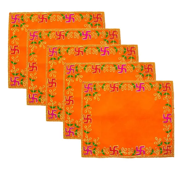 Designer_Velvet_Embroidered_Pooja_Aasan_Cloth_4X6_Inch_Orange_|_Chowki_Aasan_For_God_Idol_|_Mandir_Table_Altar_Cover_For_Temple,_Puja_Shelf,_Diwali_Decoration_Pack_0F_5