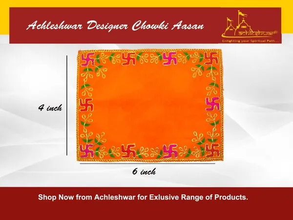 Designer_Velvet_Embroidered_Pooja_Aasan_Cloth_4X6_Inch_Orange_|_Chowki_Aasan_For_God_Idol_|_Mandir_Table_Altar_Cover_For_Temple,_Puja_Shelf,_Diwali_Decoration_Pack_0F_1