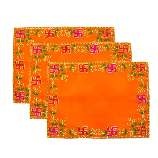 Designer_Velvet_Embroidered_Pooja_Aasan_Cloth_8X10_Inch_Orange_|_Chowki_Aasan_For_God_Idol_|_Mandir_Table_Altar_Cover_For_Temple,_Puja_Shelf,_Diwali_Decoration_Pack_0F_3