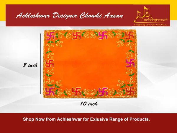 Designer_Velvet_Embroidered_Pooja_Aasan_Cloth_8X10_Inch_Orange_|_Chowki_Aasan_For_God_Idol_|_Mandir_Table_Altar_Cover_For_Temple,_Puja_Shelf,_Diwali_Decoration_Pack_0F_1