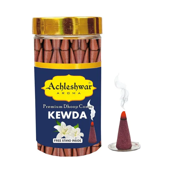 Kevda_Phool_Dhoop_Cones_Boxbamboless100Gm_Jar_Packaging_Less_Smoke