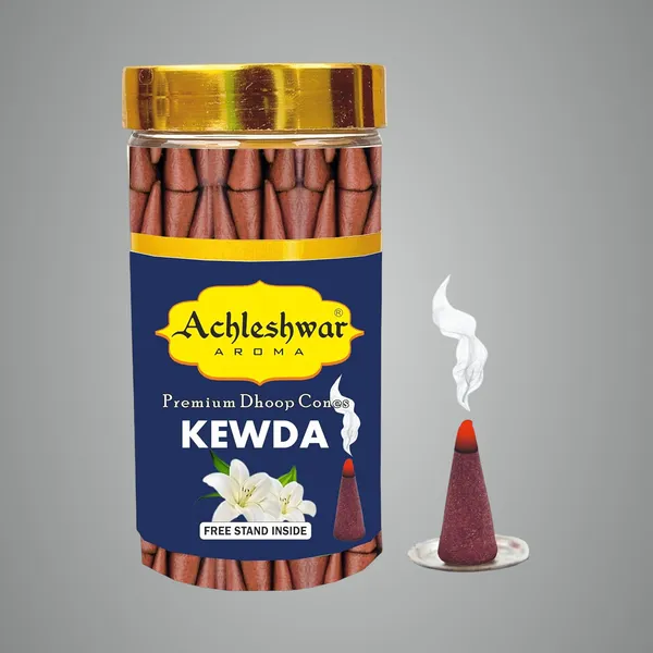 Kevda_Phool_Dhoop_Cones_Boxbamboless100Gm_Jar_Packaging_Less_Smoke