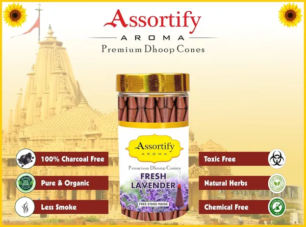 Fresh_Lavendar_Dhoop_Cones_Boxbamboless100Gm_Jar_Packaging_Less_Smoke