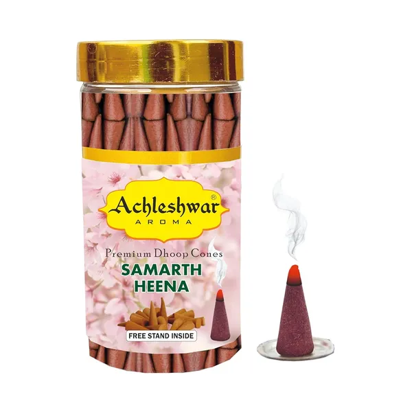 Samarth_Heena_Dhoop_Cones_Boxbamboless100Gm_Jar_Packaging_Less_Smoke