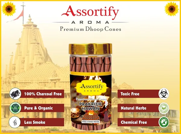 Prakartik_Hawan_Dhoop_Cones_Boxbamboless100Gm_Jar_Packaging_Less_Smoke