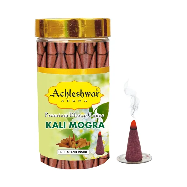 Kali_Mogra_Dhoop_Cones_Boxbamboless100Gm_Jar_Packaging_Less_Smoke